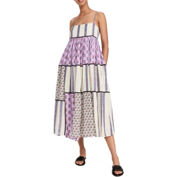 Rhode Resort Saachi Midi Dress Violet Floral Sleeveless Summer Boho Chic Sz.Sm​​ - Picture 10 of 15
